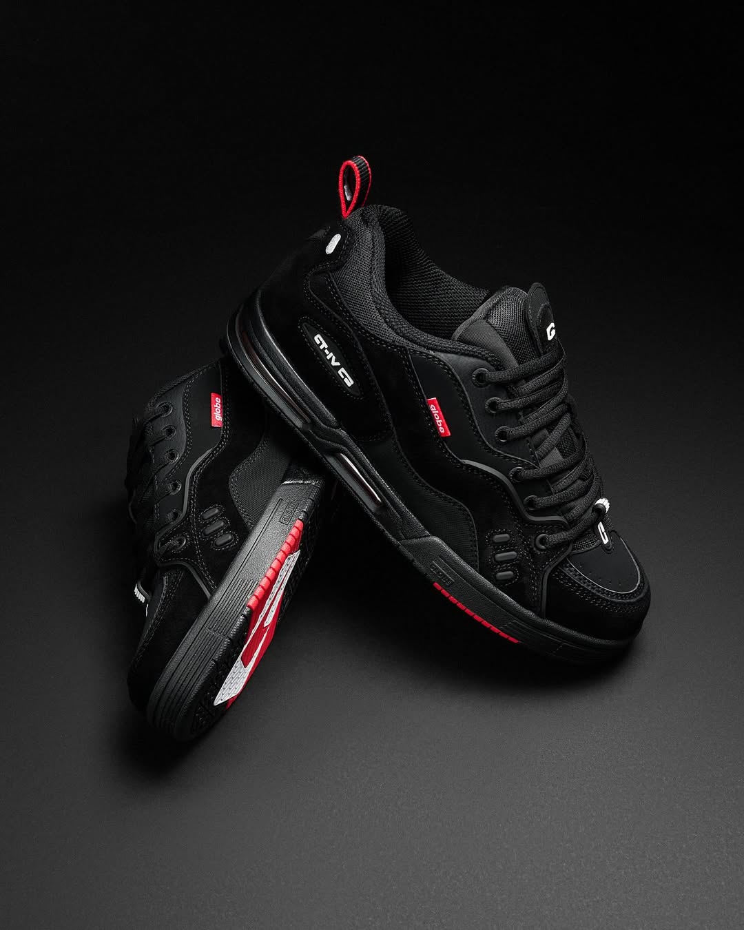 Chaussures de skate Globe CT-4 Black Suede – Sneakers Skate Homme en Daim Noir